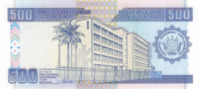 Burundi p37A 500 Francs 1995